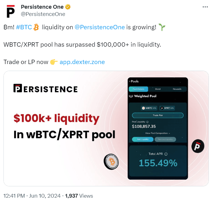 Persistence wBTC