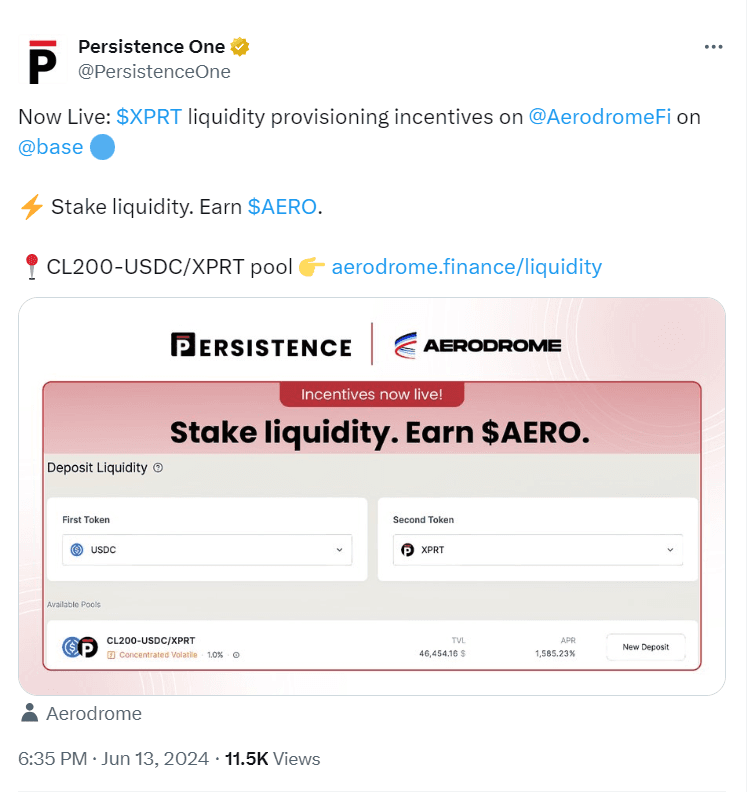 Persistence One expands to Base ecosystem
