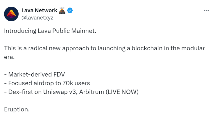 Lava Public Mainnet
