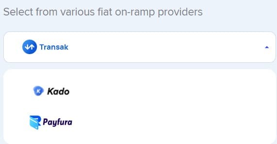 Fiat on-ramp providers