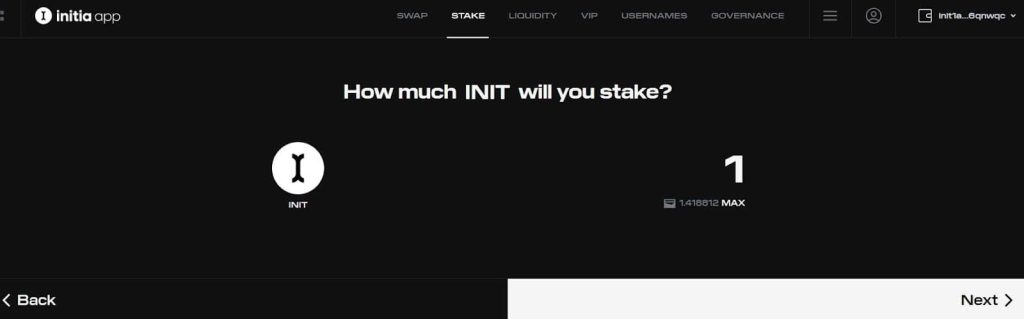 How much INIT will you stake