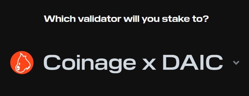 Choose a validator