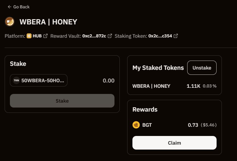 BERA Claim Rewards