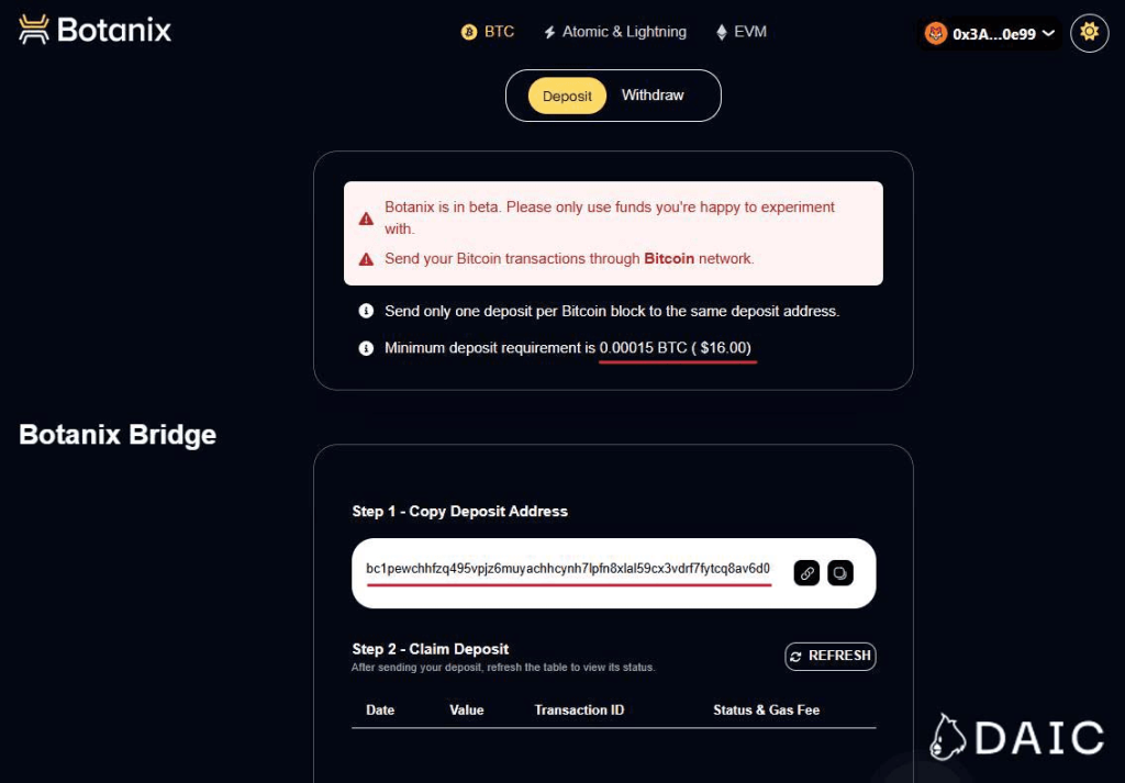 Bridge Your BTC to Botanix