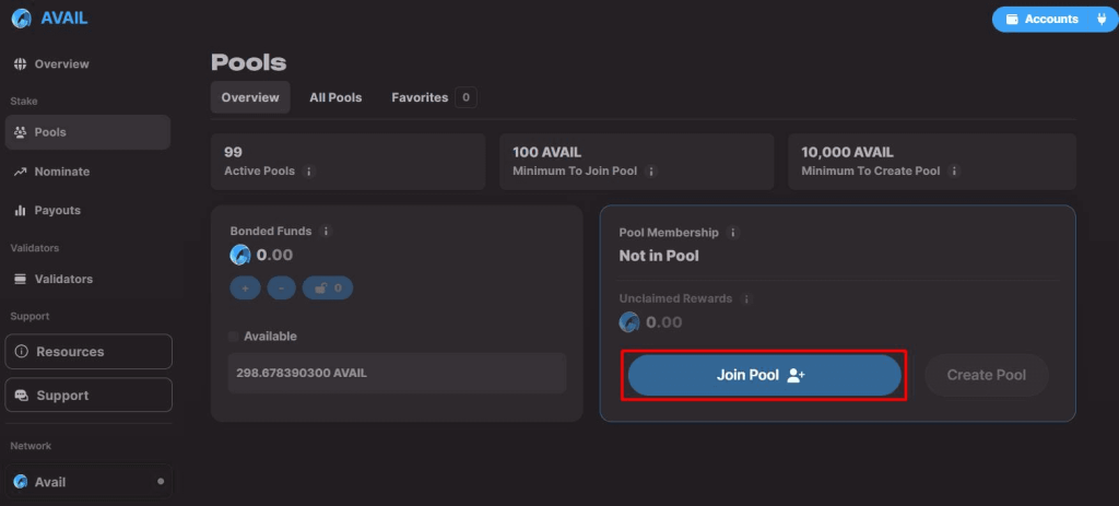 Avail Nomination Pool